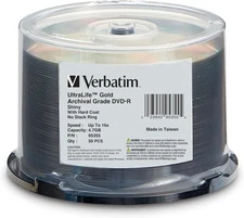 Verbatim DVD-R 4.7GB 16X UltraLife Gold Archival Grade - Branded Surface 