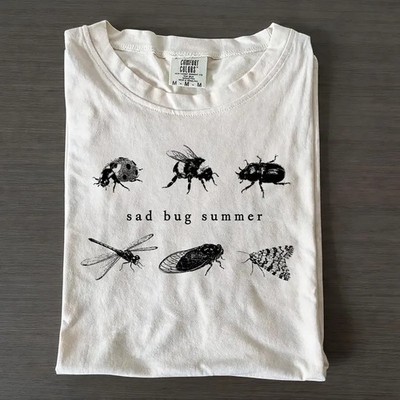 Sad Bug Summer Comfort Tee Insect Lover Gift Soft Casual Graphic Apparel Top