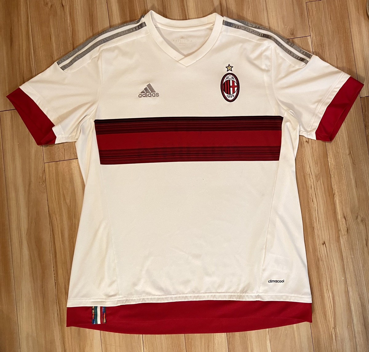 AC MILAN 2015 2016 ADIDAS WHITE AWAY BLANK FOOTBALL SHIRT SOCCER