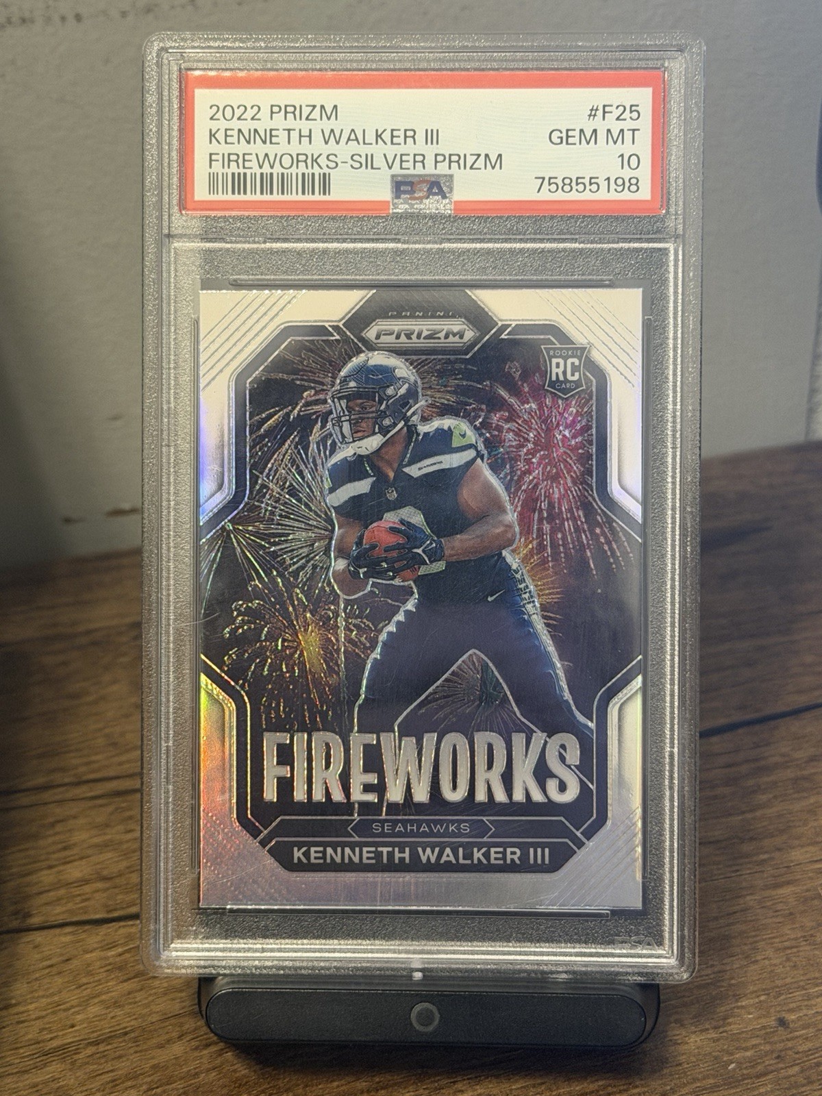 Kenneth Walker III Panini Prizm Fireworks #F25 Silver