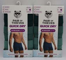 Pair Of Thieves Quick Dry Action Blend Cotton Boxer Briefs Size Medium 6 Pack
