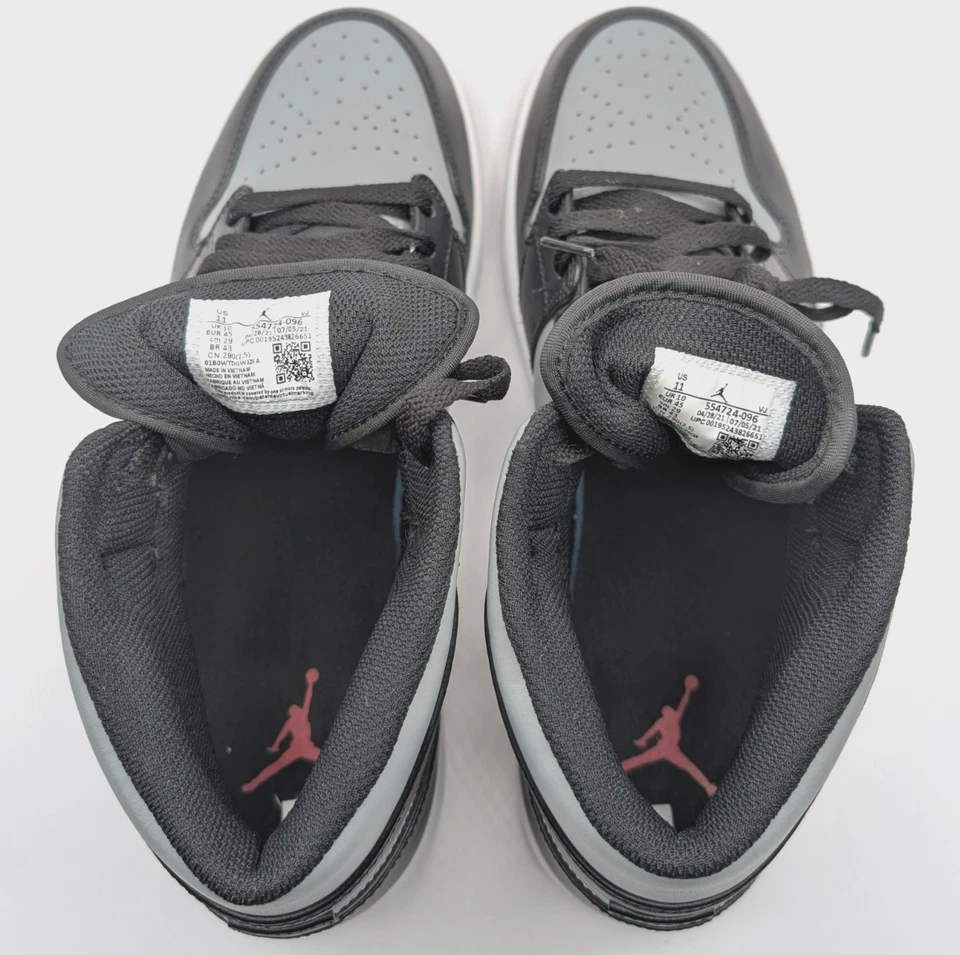 Nike Air Jordan 1 Mid Shadow Negro Gris Para hombres Zapatos Tenis talla 11 NUEVO Foto 4 de 4