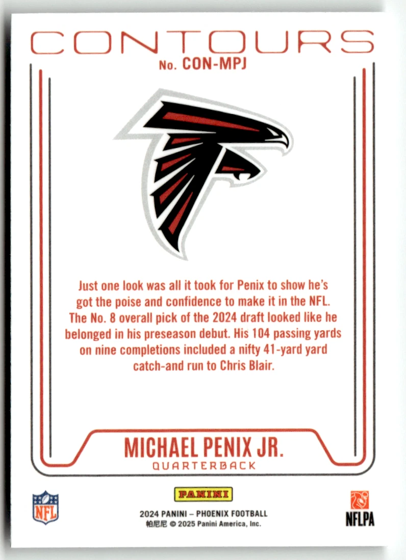 Panini Phoenix 2024 Football NFL CON-MPJ Michael Penix Jr. Rookie Contours