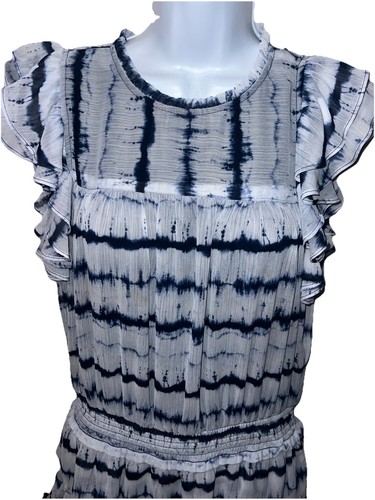 Minifalda Vestido Azul Tie Dye Mujer Talla Mediana 1.STATE Cintura Calada en Niveles - Imagen 6 de 15