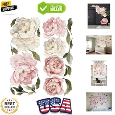 Floral Peonies Wall Decal, Peony Bouquet Flowers Removable Peel and Stick Wal...