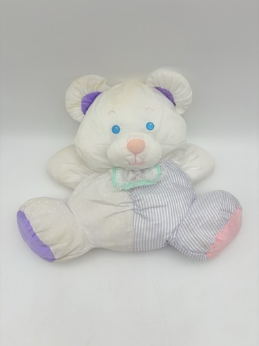 Vintage Fisher Price Puffalump Plush Purple Pastel Floppy Nylon Stuffed Toy