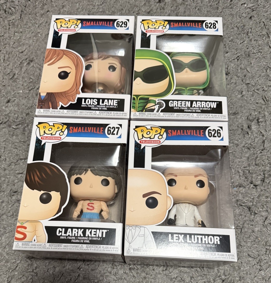 Funko Pop Smallville Set 4 Figures 626 627 628 629 Clark Lex Lois Green Arrow