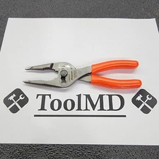 Snap-on Tools USA NEW ORANGE 7" Talon Grip Long Nose Slip Joint Pliers LN46ACF