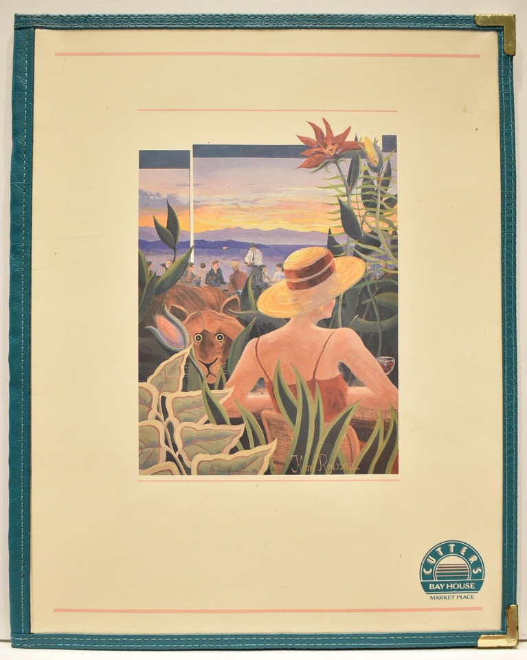 Vintage 1993 Cutters Bay House Market Place Restaurant Menu Seattle