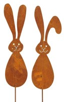 Dekorativer Gartenstecker Oster-Deko-Stecker Osterhase Langohr Metall Edelrostig