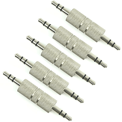 5-PACK 3.5mm Stereo Male to Male Audio Gender Changer Adapter - Picture 1 of 5