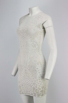 knitted dress high autumn Turtleneck Long Sleeves Knitted Mini Sweater Dresss, White / S