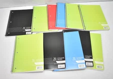 Lot of 11 College Ruled Notebooks 70 Sheets Assorted Colors 10.5" x 8"