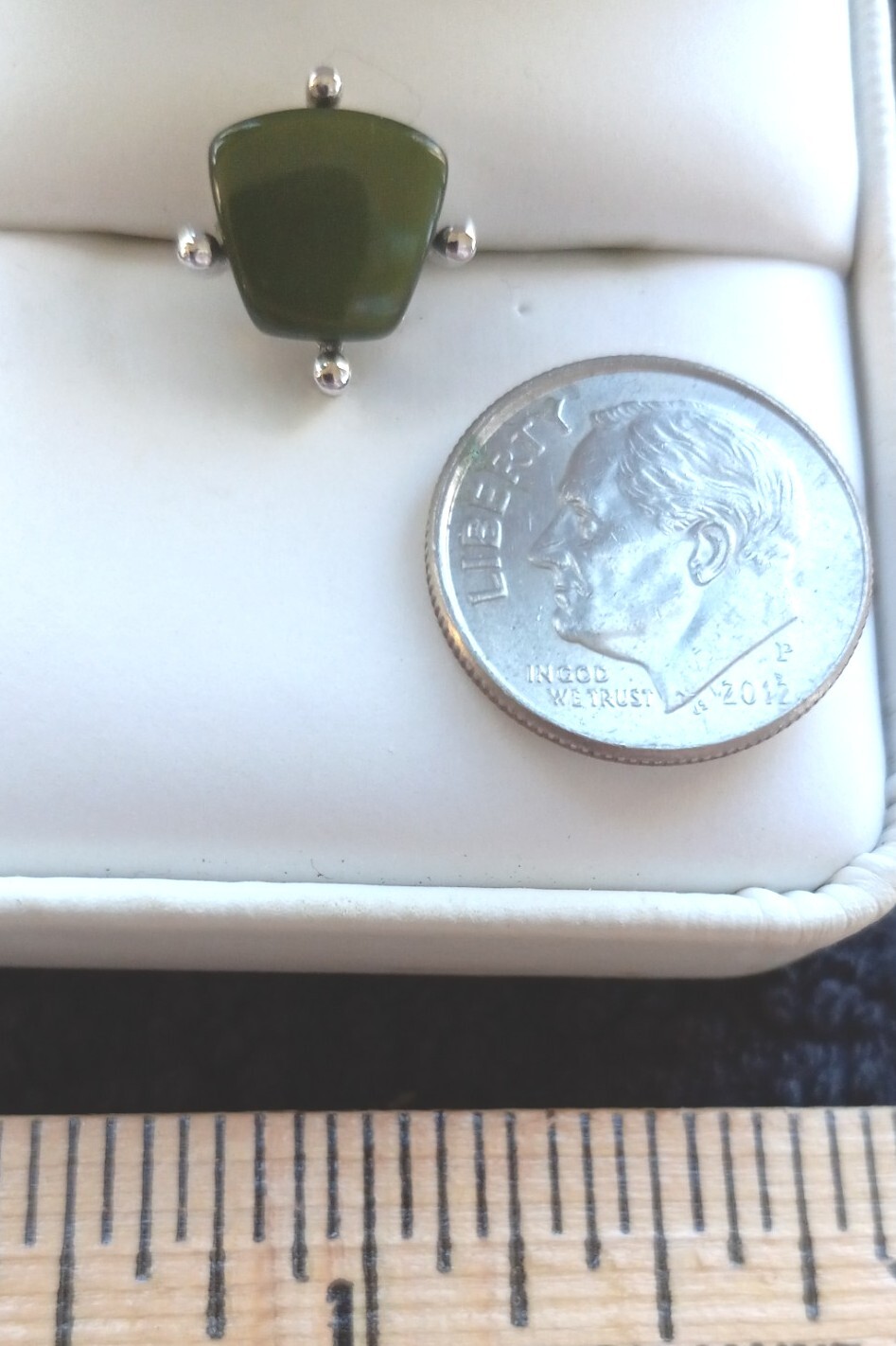 OLIVE JADE Green SETTING Vintage SARAH COV Tie Lapel … Gem