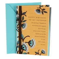 Hallmark Birthday Greeting Card To Husband (brown And Blue Floral) on sale Hallmark Birthday Greeting Card To Husband (brown And Blue Floral) on sale