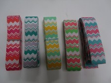 4 YARDS 1" CHEVRON GROSGRAIN RIBBON BLUE, ORANGE, GREEN, PINK or YELLOW A2 