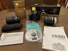 Nikon D5100 16.2MP DSLR (Kit w/ AF-S DX VR G 18-55mm) & AF-S DX VR 55-200mm