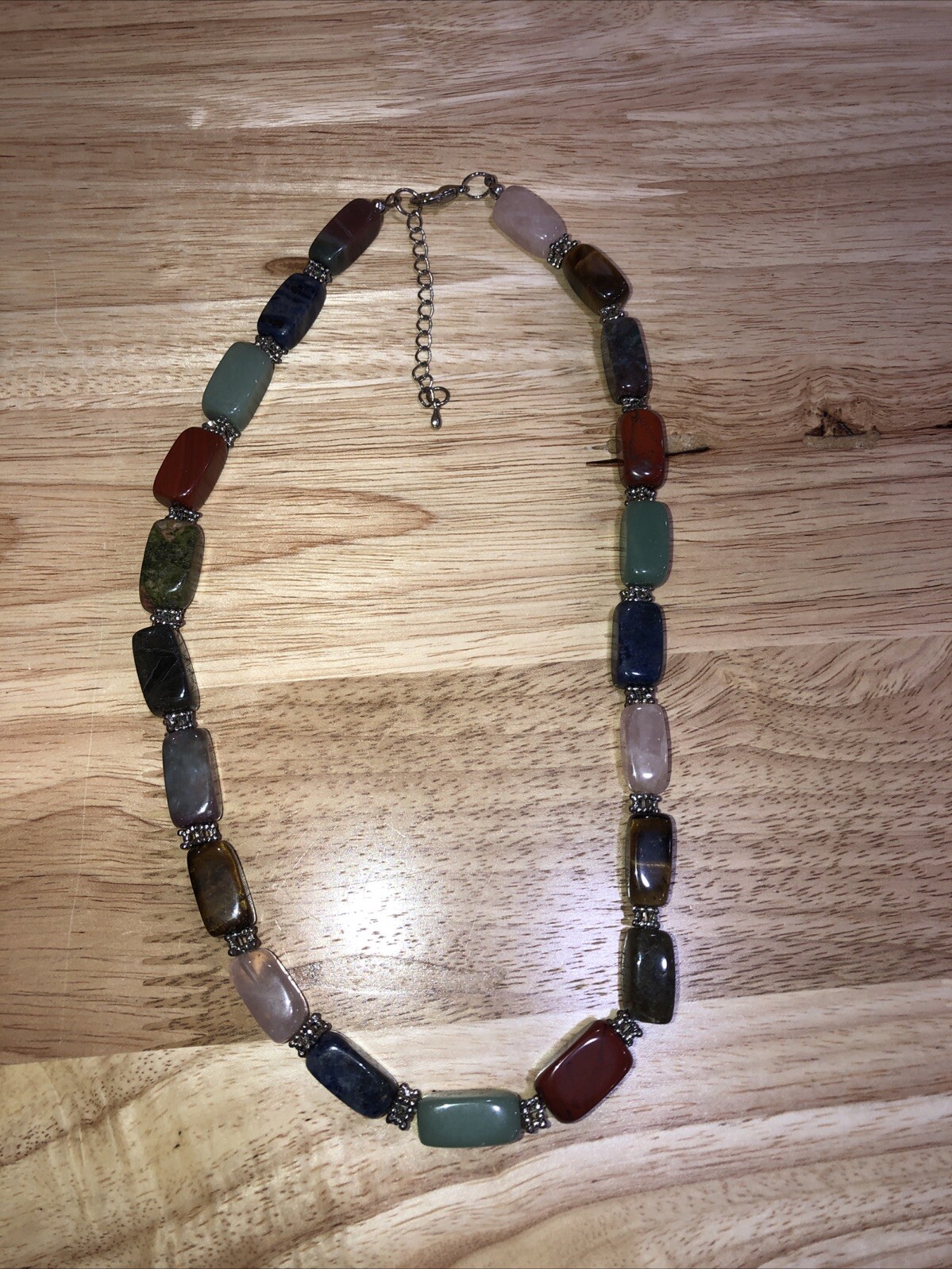 Multi Colored Stone With Silver Tone Connectors N… - image 2