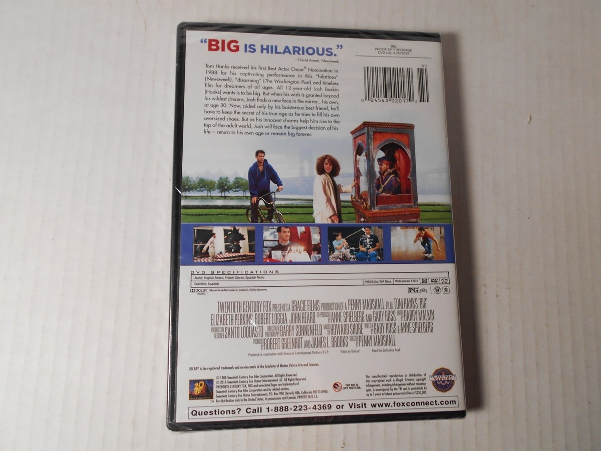 Big (DVD, 1988) Tom Hanks Sealed Brand New Classic Comedy