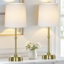 16" Portable Cordless Table Lamp Set of 2, Built-in Rechargeable Battery Ligh...