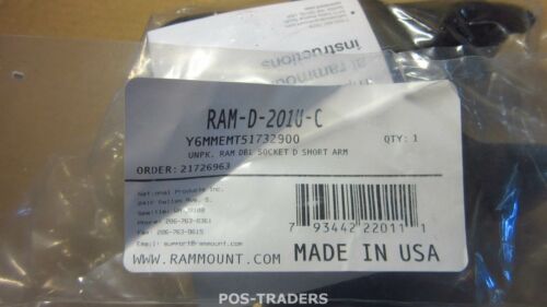 RAM RAM-D-201U-C Mount D-ball bras de serrage court double prise NEUF NUOVO - Photo 2/2