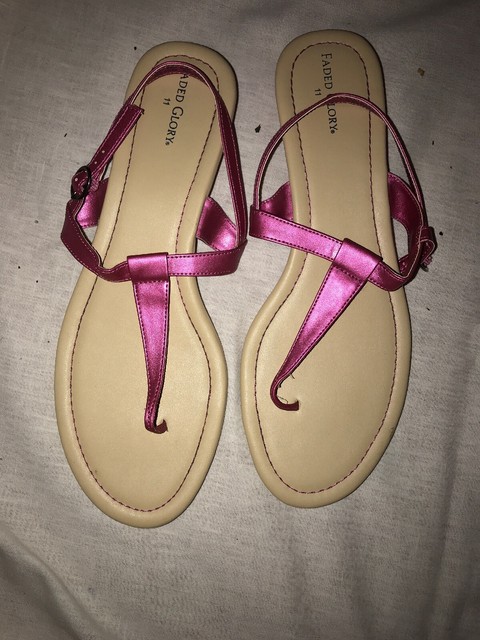 Faded Glory Women's White Silver Size US 11 Dress Thong Sandal NEW | eBay