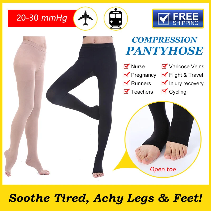 Medical Compression Pantyhose Tights Support Stockings Nurse Travel Flight  Edema