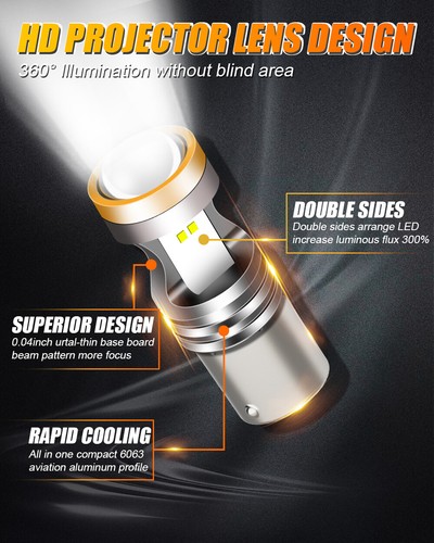 AUXBEAM 1157 CSP LED Turn Signal Indicator Parking Light Bulbs CANBUS ERROR FREE - Bild 8 von 12