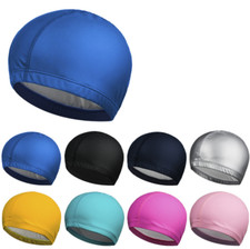2pcs Free Size Swimming Caps For Men Women Elastic Nylon Long Hair Bathing Caps