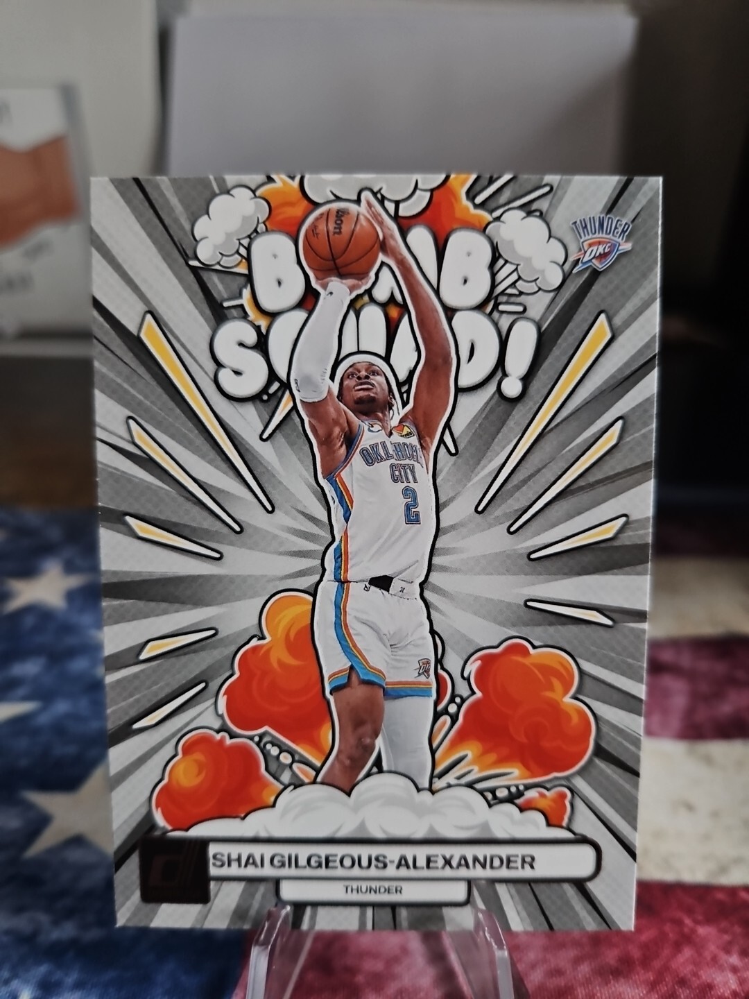 Shai Gilgeous Alexander #10 Basketball Cards 2023 Panini Donruss Bomb Squad trading card — raw and PSA graded price guide