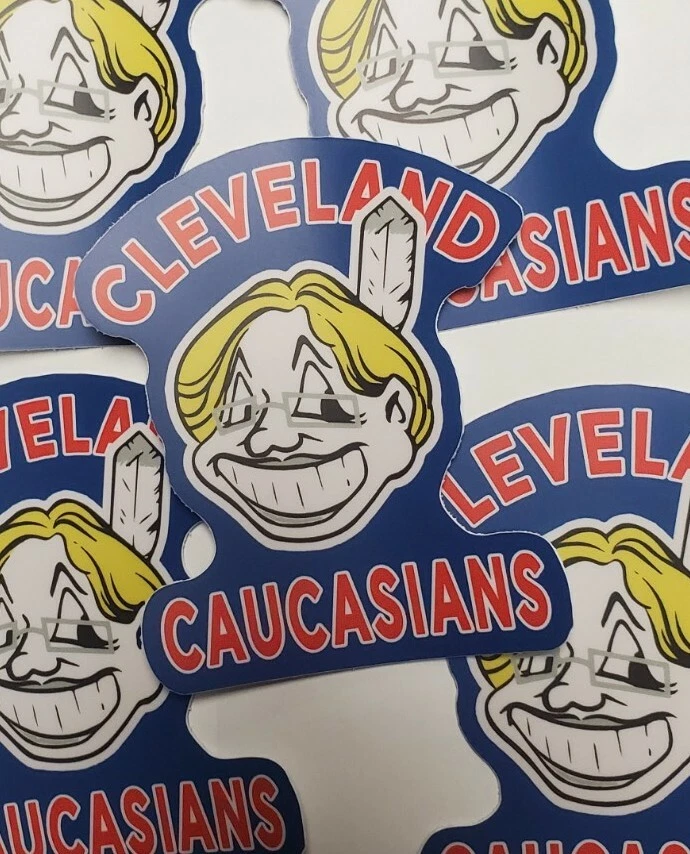 NEW CLEVELAND GUARDIANS  CAUCASIANS MLB RETRO VINTAGE LOOKING LOGO STICKERS (5) - Image 3 of 4