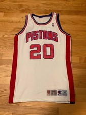 Allan Houston pro cut jersey Pistons Grant Hill