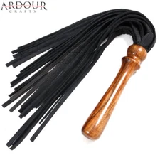 Real Cowhide Thick Leather Flogger Wood Handle 25 Tails Spanking whip
