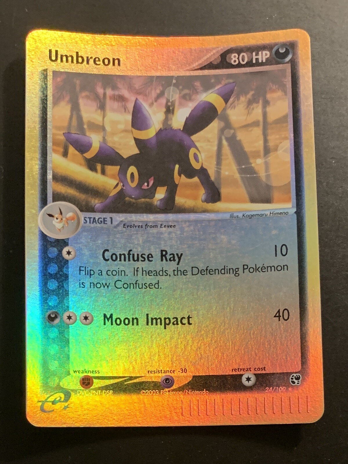 2003 Pokemon Card Umbreon 24/100 Ex Sandstorm English Near Mint World Shipping