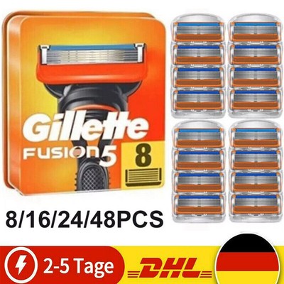 24/48x RASIERKLINGEN FÜR GILLETTE FUSION 5EDELSTAHL-KLINGEN ERSATZ RASIERKLINGEN