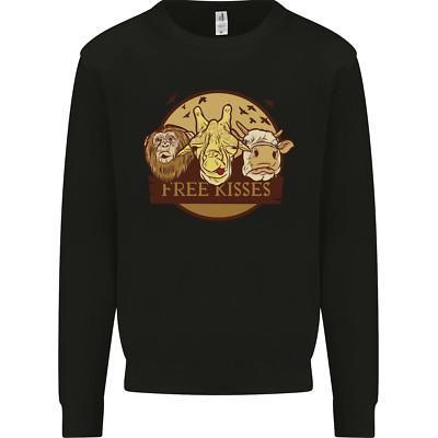 Gratisküsse Tiere Kuh Affe Giraffe Kinder Sweatshirt Pullover