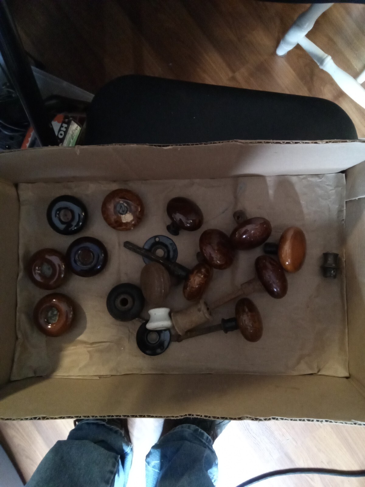 9 Vintage/Antique Brown Porcelain Door Knobs eBay