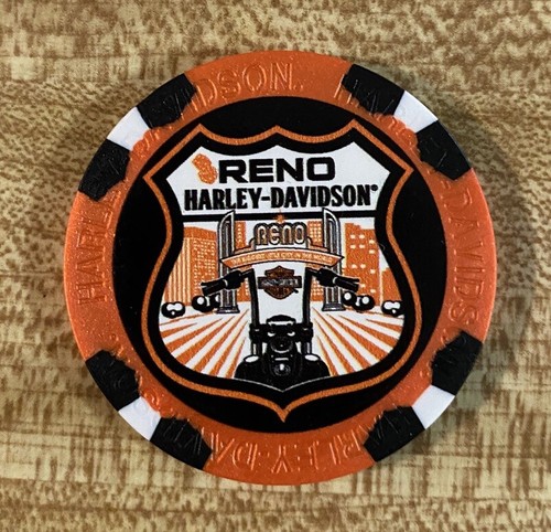 Harley Davidson Poker Chip Orange Schwarz Weiß Reno Nevada - Bild 2 von 4