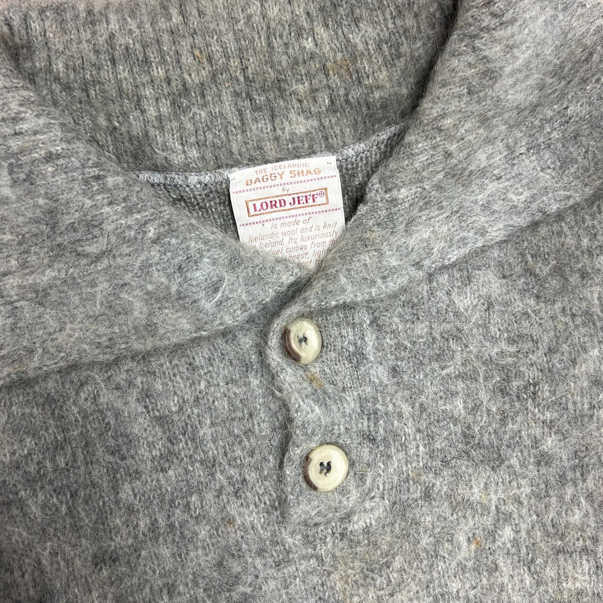 Vintage Lord Jeff Baggy Shag Sweater Mens Small Gray 1970s Vintage Lord Jeff Baggy Shag Sweater Mens Small Gray 1970s