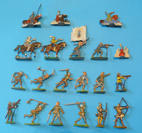 20 Soldats En Étain – Moyen-Âge – Zinnflachfiguren – 1:60 (30mm) – Allemagne