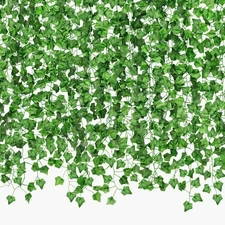 96 Pack 672Ft Artificial Ivy Garland, Fake Vines UV Resistant Greenery Leaves...