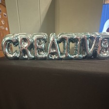 Silver Foil Balloon Letter Banner Spelling CREATIVE - Letter Balloon Set