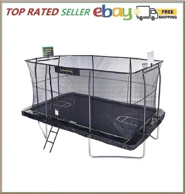 Jumpking 10' x 15' Rectangle Trampoline with Basketball Hoop