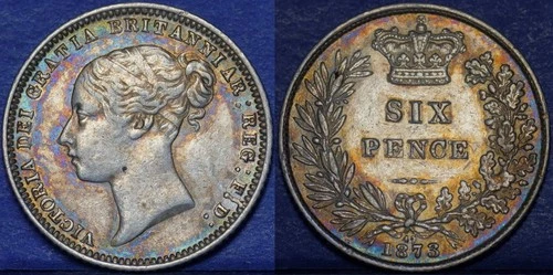 1873 Victoria Sixpence — photo from the most recent tracked eBay sale