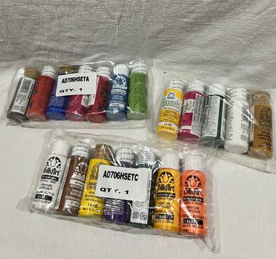 Folkart Acrylic & Enamel Paint 19 Assorted Colors (2 fl oz)  Lot NEW Sealed