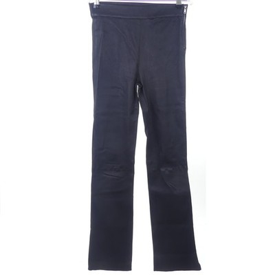 Massimo Dutti pants leather pants slim black size S