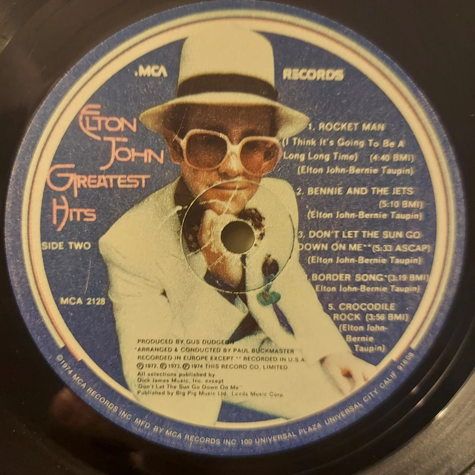 Elton John Greatest Hits/Vinyl Record LP/1974/Compilation/FAST,FREE SHIPPING/VG Foto 3 de 4