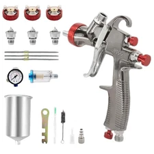Auto Spray Gun Gravity Feed Air Sprayer LVLP Car Paint Gun 1.3/1.7/2.0mm Nozzles