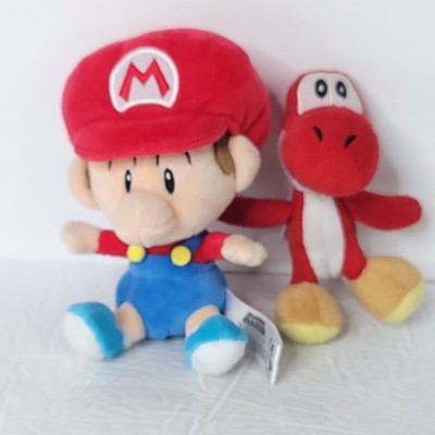 Super Mario All Star Collection BABY MARIO Plush Baby Yoshi Belt clip lot of 2