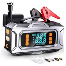 Jump Starter with Air Compressor, 8000A Car Battery Jump Starter Silver Black
